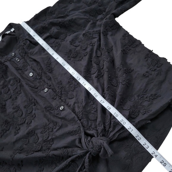 & Other Stories Voluminous Floral Applique Blouse Womens 10 Black Victorian Dark - Picture 8 of 8